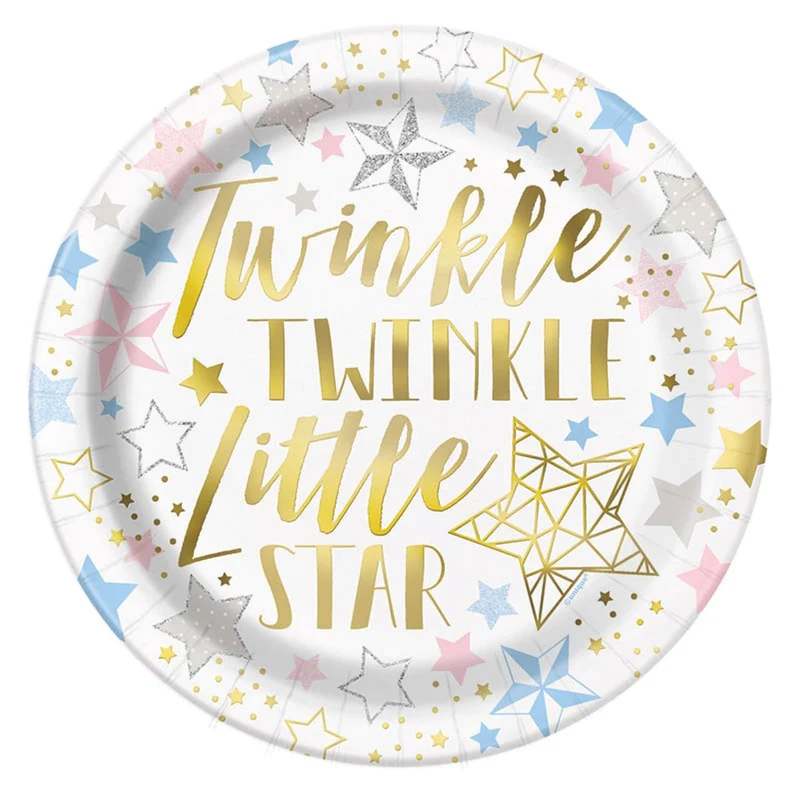 Pappteller Twinkle Twinkle 23cm/8Stk.