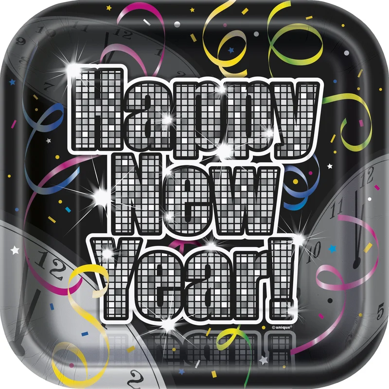 Pappteller Countdown to New Years qua 18cmØ/10St.