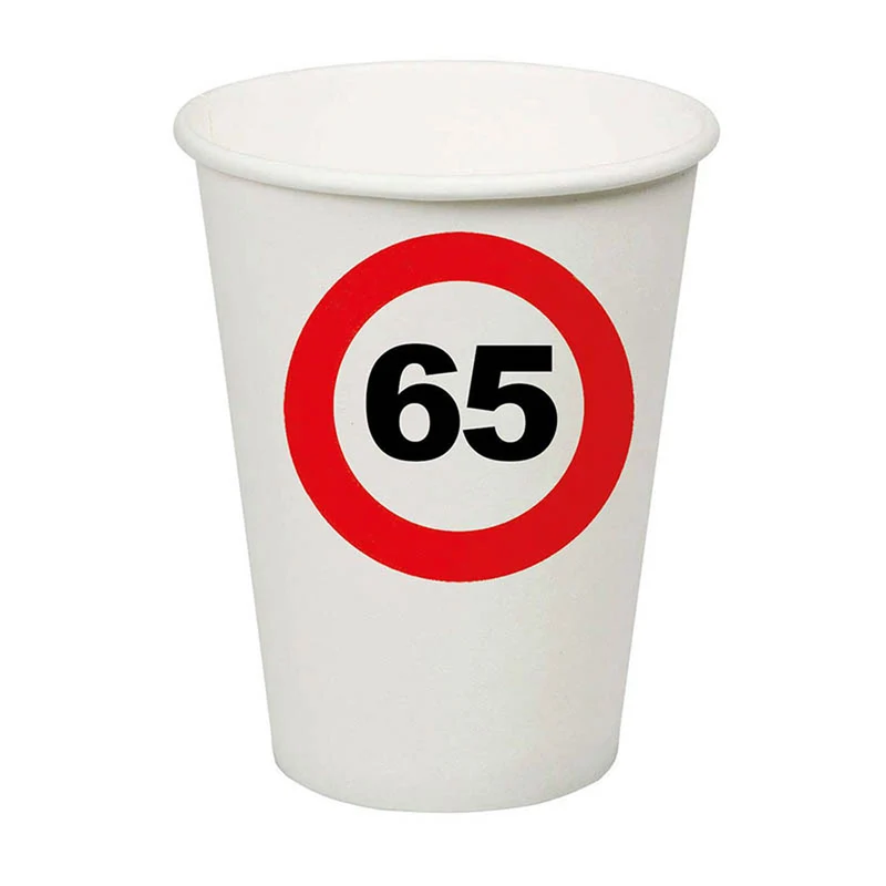 Pappbecher Verkehrsschild #65 | 250ml/8Stk.