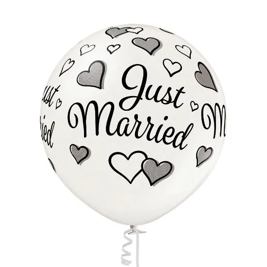 B250 Luftballon Just Married Ø 60cm | Pearl #070 Metallic