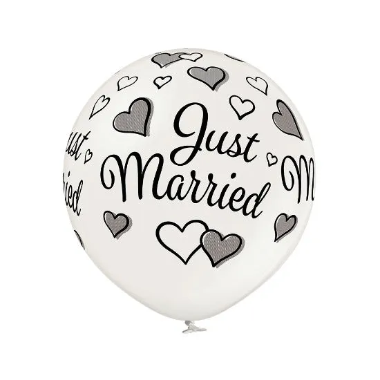 B250 Luftballon Just Married Ø 60cm | Pearl #070 Metallic