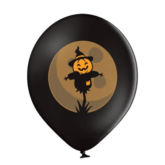 Luftballon Ø30cm "Spooky Halloween" | 6 Stk. - Schwarz/Lila/Mix