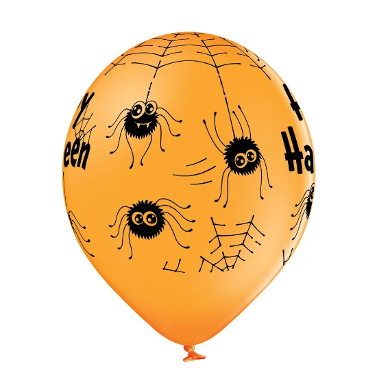 Luftballon Ø30cm "Spinnen" | 6 Stk. - Orange Mix