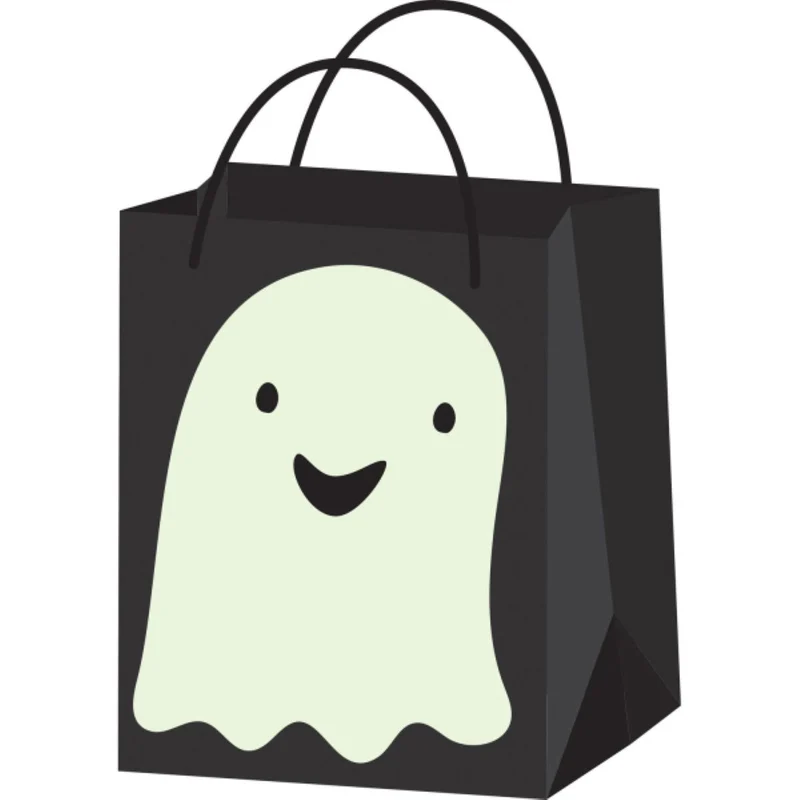 Happy Halloween Papiertasche "Kleiner Geist" - 16 x 22 x 8 cm | Betteltasche Geschenktasche