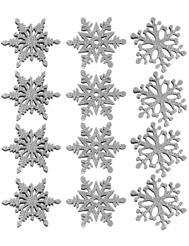 Filz Streudeko mit Glitter Ø 4cm Silber | Engel Hirsch Stern Konfetti Bastelmaterial