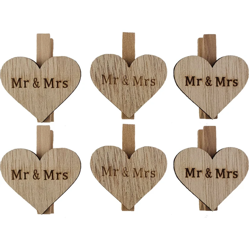 Riffelmacher Dekoklammern "Mr & Mrs" 4,5 cm 07531 | 6 tlg.