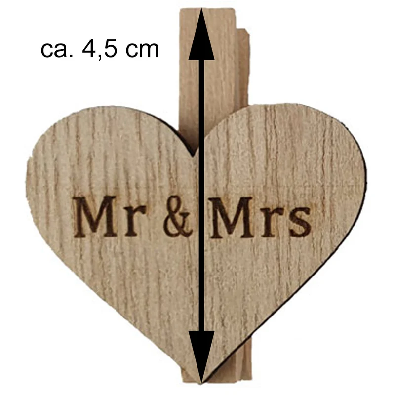 Riffelmacher Dekoklammern "Mr & Mrs" 4,5 cm 07531 | 6 tlg.