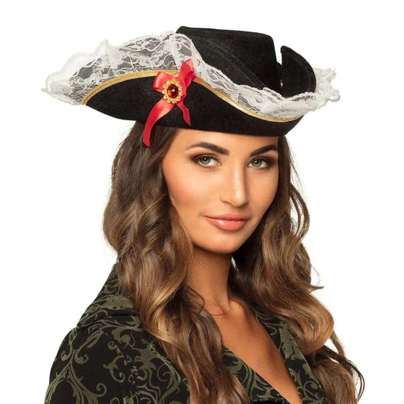 Piratenhut "Stacey" für Damen | Schwarz - Seeräuberin