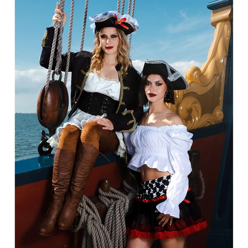 Piratenhut "Stacey" für Damen | Schwarz - Seeräuberin
