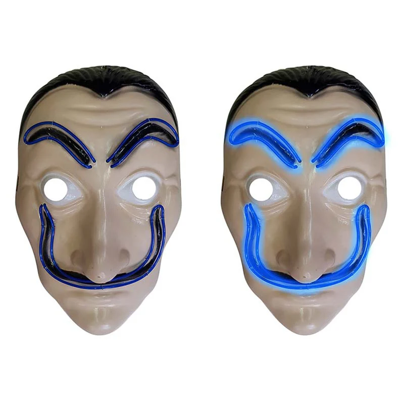 Halloween Maske mit Spitzbart | Beleuchtet