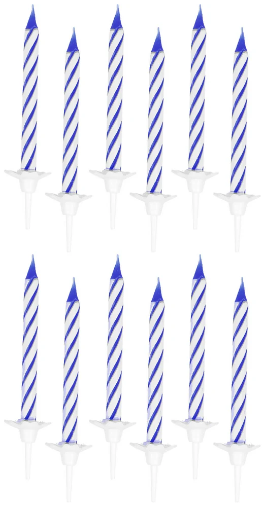 Kuchenkerzen Spiralkerzen - Blau 24 Stück