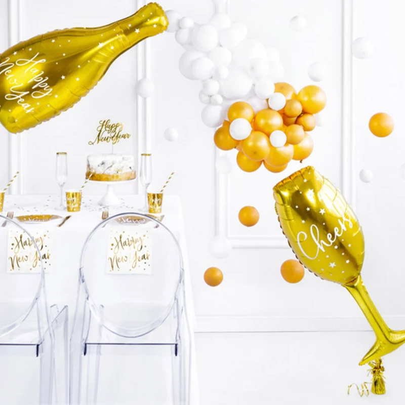 Folienballon Sektglas "Cheers" Gold | 28x80cm