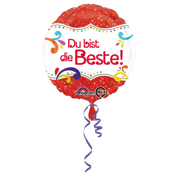 18"/Ø43cm Folienballon "Du bist die Beste!"