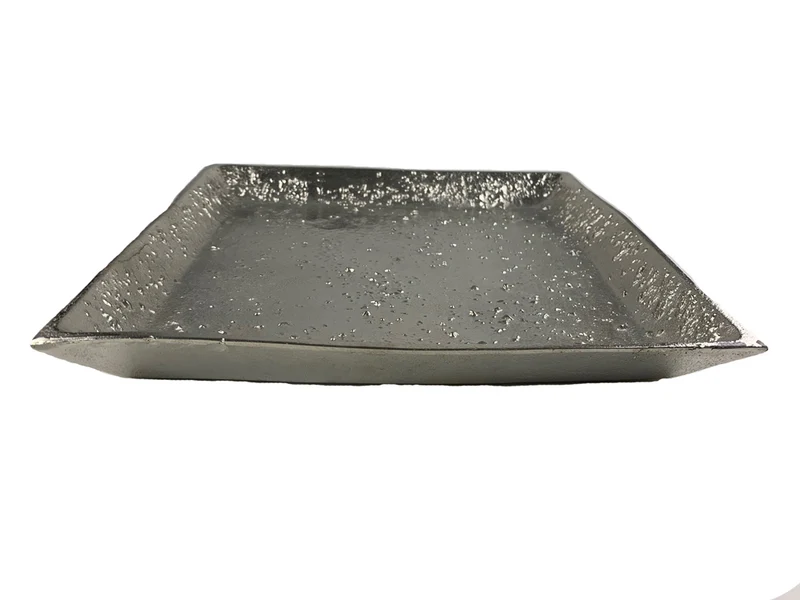 Riffelmacher Deko Teller quadratisch 70752 - Silber 28x28cm