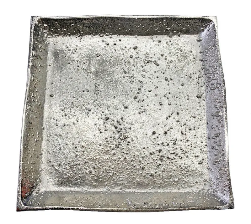 Riffelmacher Deko Teller quadratisch 70752 - Silber 28x28cm