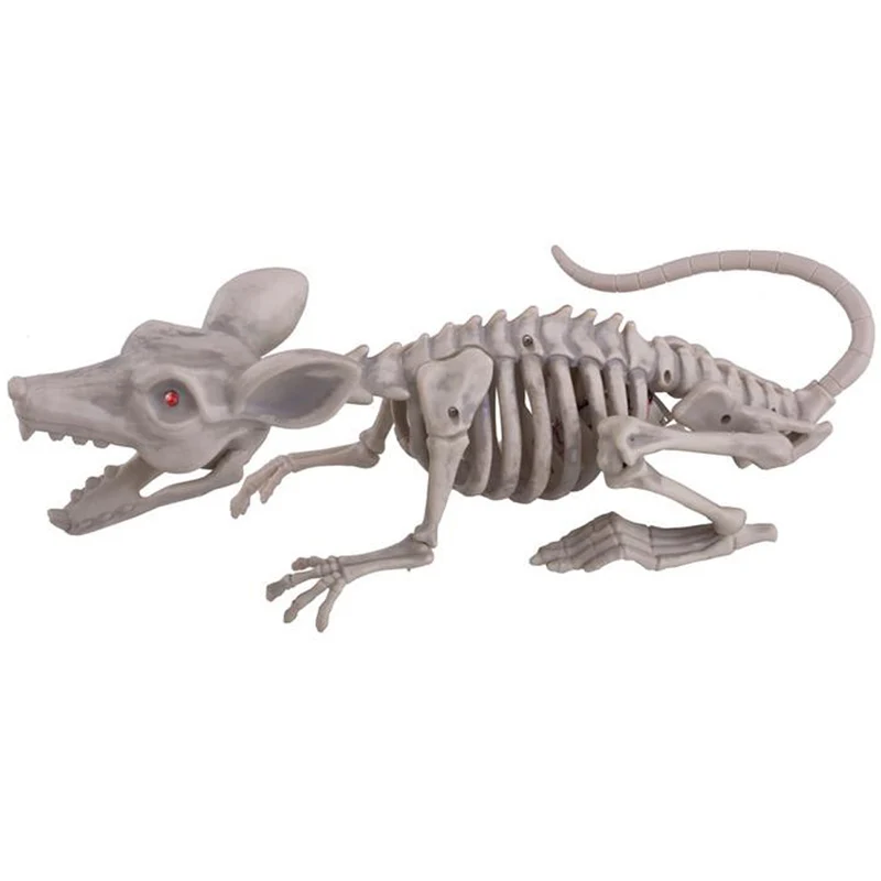 Skelett Ratte - Animiert mit Licht und Ton | 38 cm Halloween Dekoration