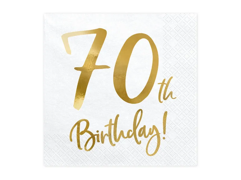 Servietten "Birthday Gold" 20Stk./33x33cm | #70