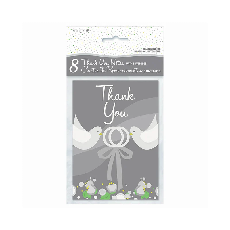 Karten Thank You 8St Silver Wedding