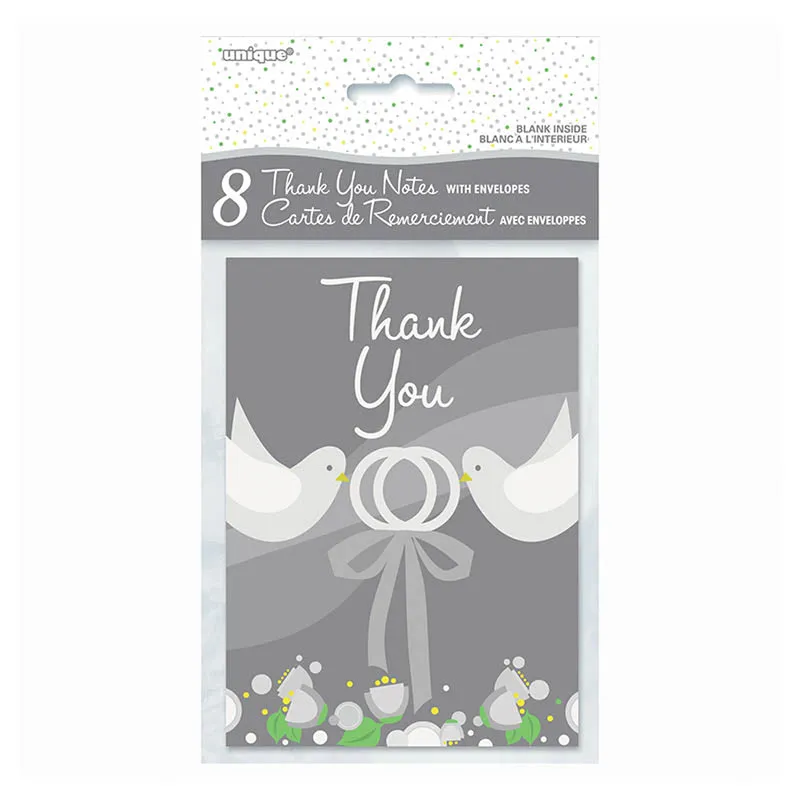 Karten Thank You 8St Silver Wedding
