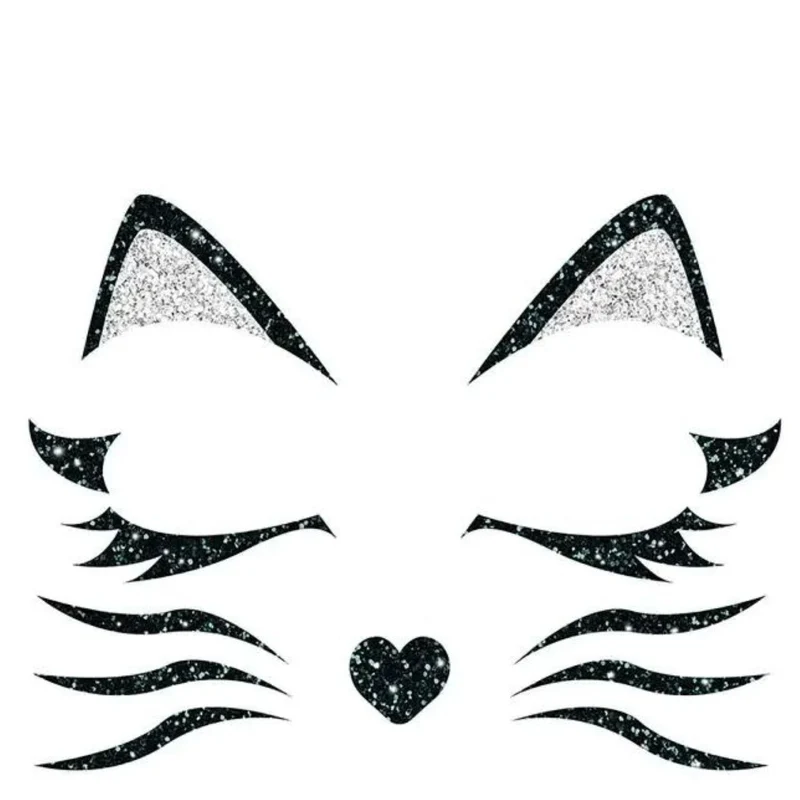 Face Art Glitzer Tattoo Sticker 20x20cm "Katze"