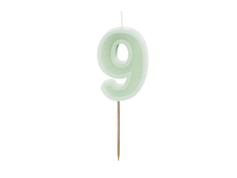 Zahlenkerze #9 | 6 cm Grün
