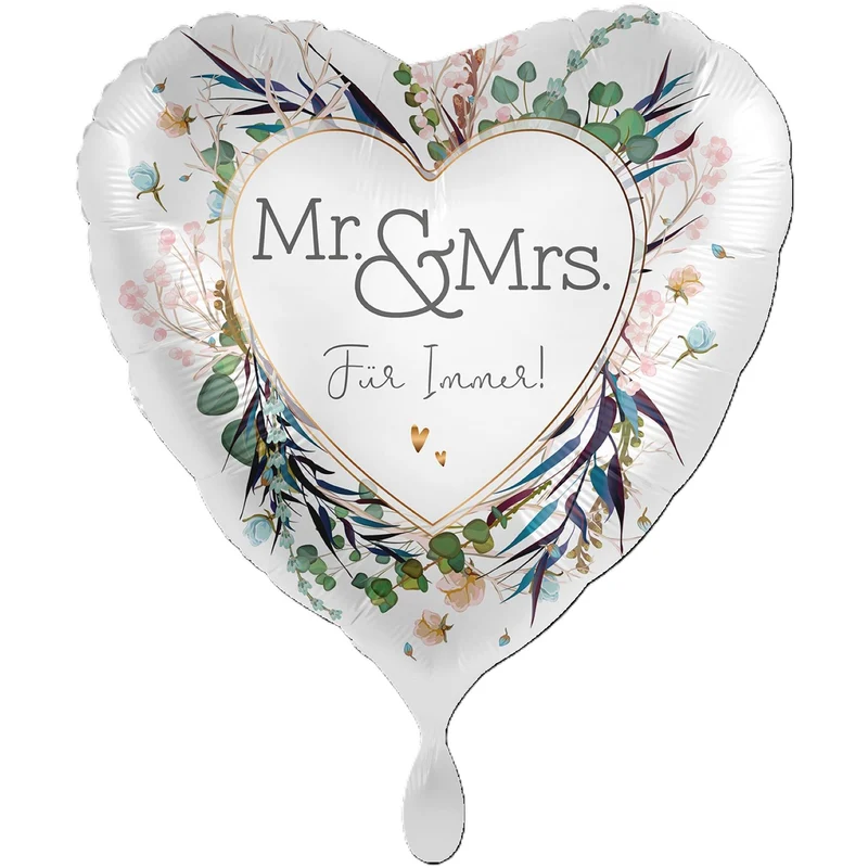 XXL Herz Folienballon Ø 71cm "Mr. & Mrs. Für Immer!"