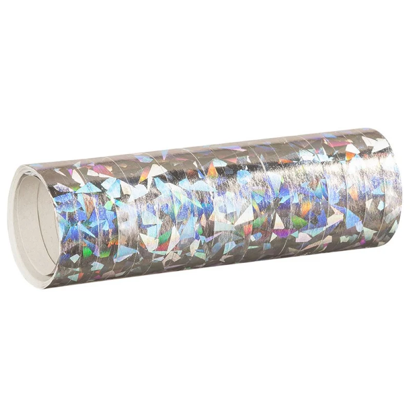 Luftschlangen "Holografisch" 4m / 1 Rolle | Silber