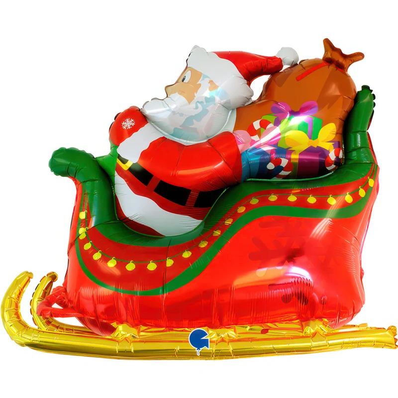 46"/117cm 3D Folienballon Weihnachtsmann Schlitten