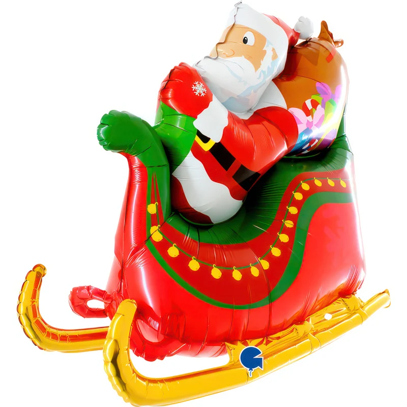 46"/117cm 3D Folienballon Weihnachtsmann Schlitten