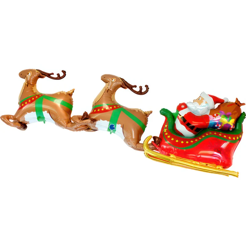 46"/117cm 3D Folienballon Weihnachtsmann Schlitten