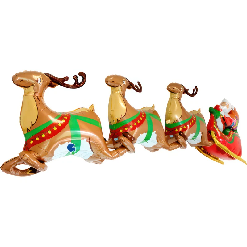 46"/117cm 3D Folienballon Weihnachtsmann Schlitten
