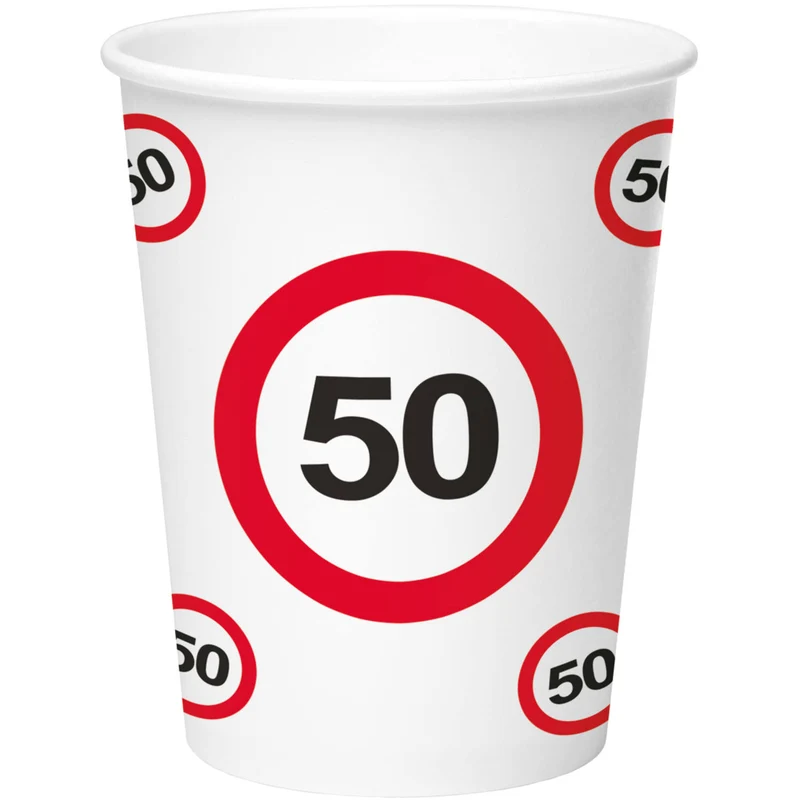 Pappbecher Verkehrsschild #50 | 8Stk./350ml