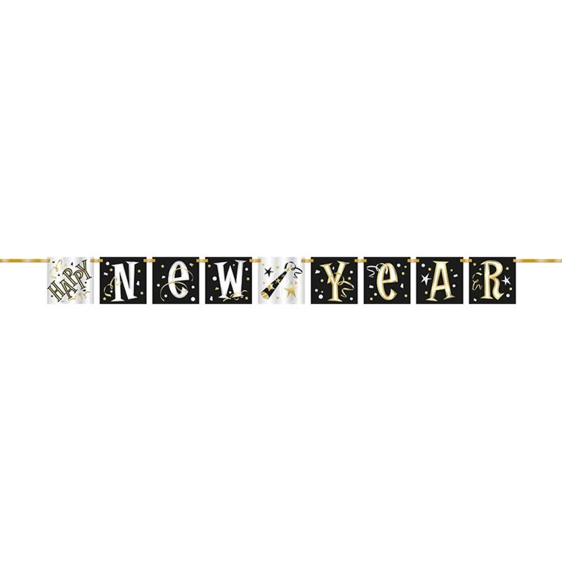 Banner Happy New Year Block 152cm/5ft.