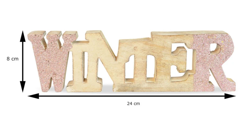 Riffelmacher Schriftzug "Winter" 74586 - Mangoholz - Natur Rosa 24cm