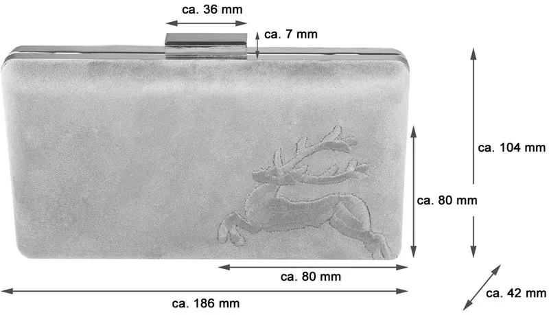 Handtasche mit Hirschstickerei | Clutch Rot