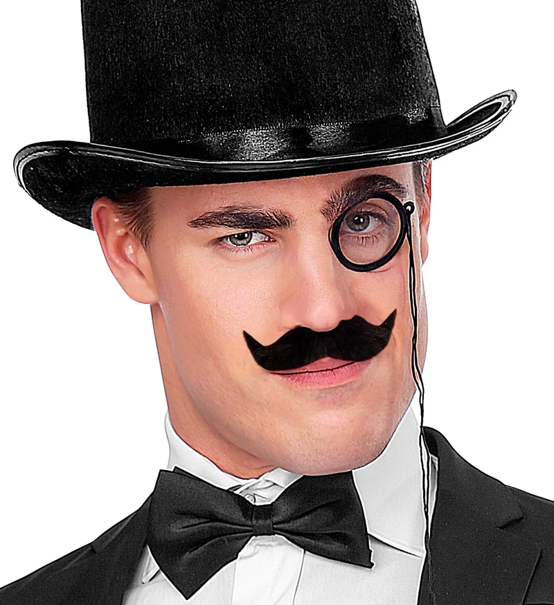 Schnurrbart Diplomat selbstklebend | Schwarz