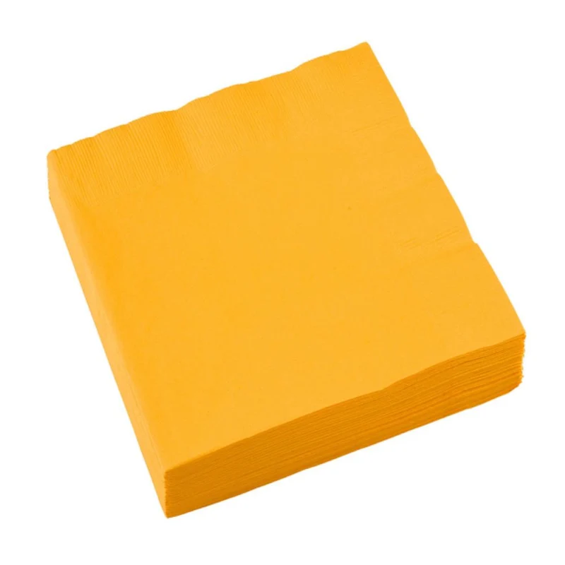 20 Papier Servietten 33 x 33 cm | Sonnengelb