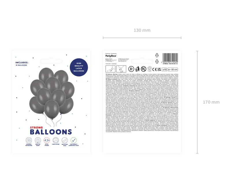 10 Stk. Luftballon Ø30cm "Uni Pastell" | Grau