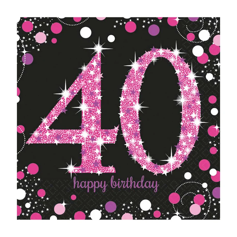 Servietten Sparkling #40 Pink 33x33cm/16Stk.
