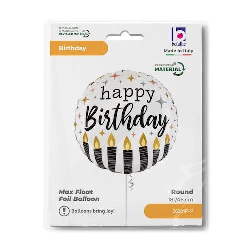 18"/Ø46cm Folienballon "Birthday Candle" | Satin Metallic