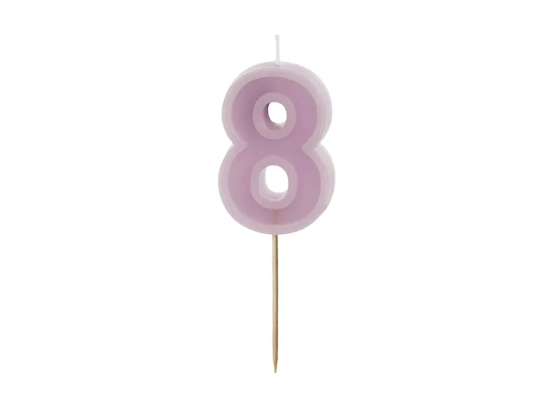 Zahlenkerze #8 | 6 cm Lila