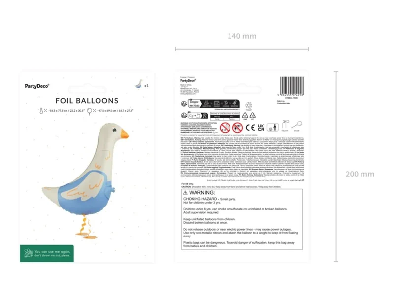 Airwalker Folienballon "Gans" | 47,5x69,5cm