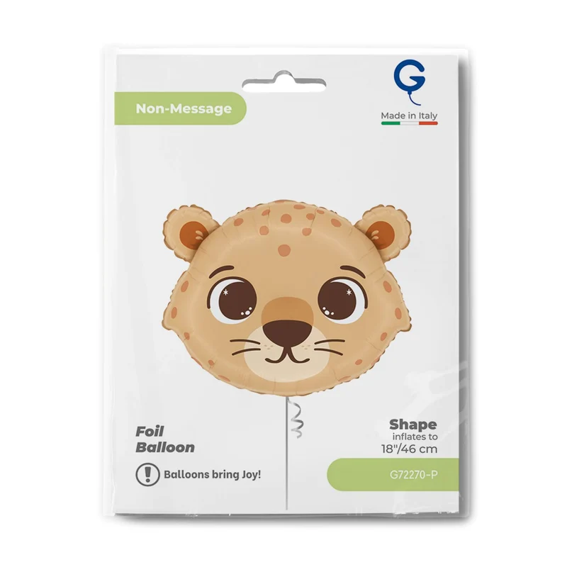 18" Folienballon Shape Gepard Kopf | 46 cm