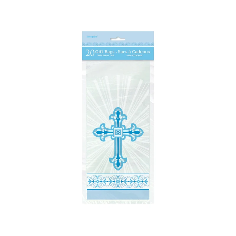 Geschenktüte Cello 12x28cm/20St. Kreuz Blau