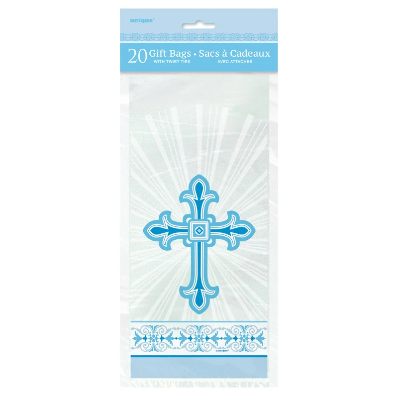 Geschenktüte Cello 12x28cm/20St. Kreuz Blau