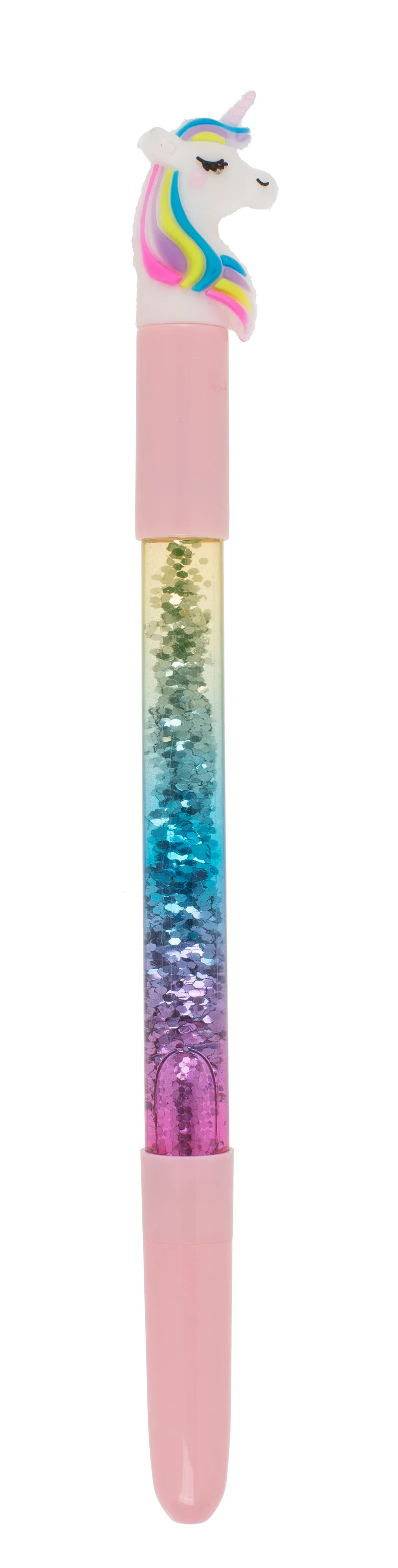 Kugelschreiber Einhorn mit Glitter und farbwechselnder LED