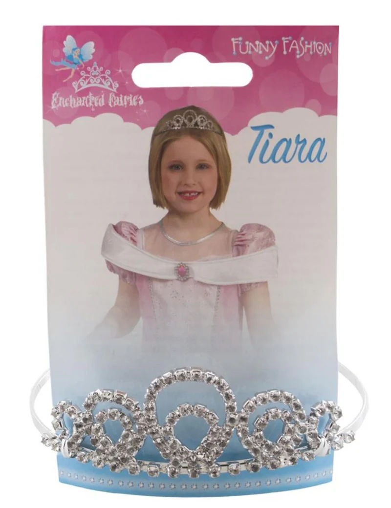 Silberne Strass Krone für Kinder | Tiara zum Prinzessin Kostüm