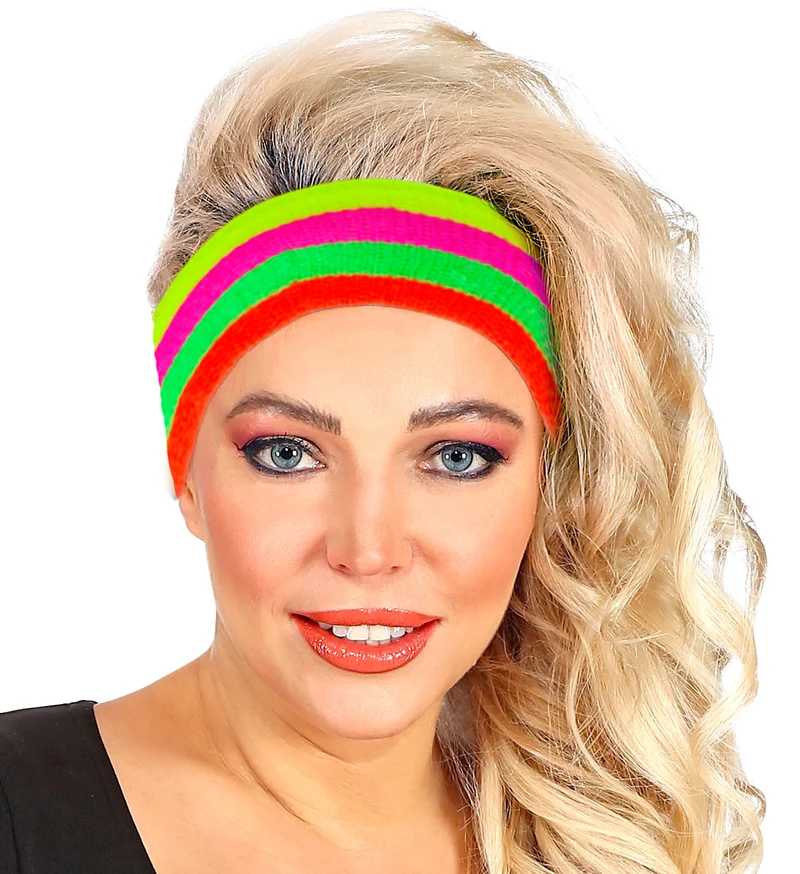 Mehrfarbiges Neon Stirnband | 80er Jahre Disco Kostüm