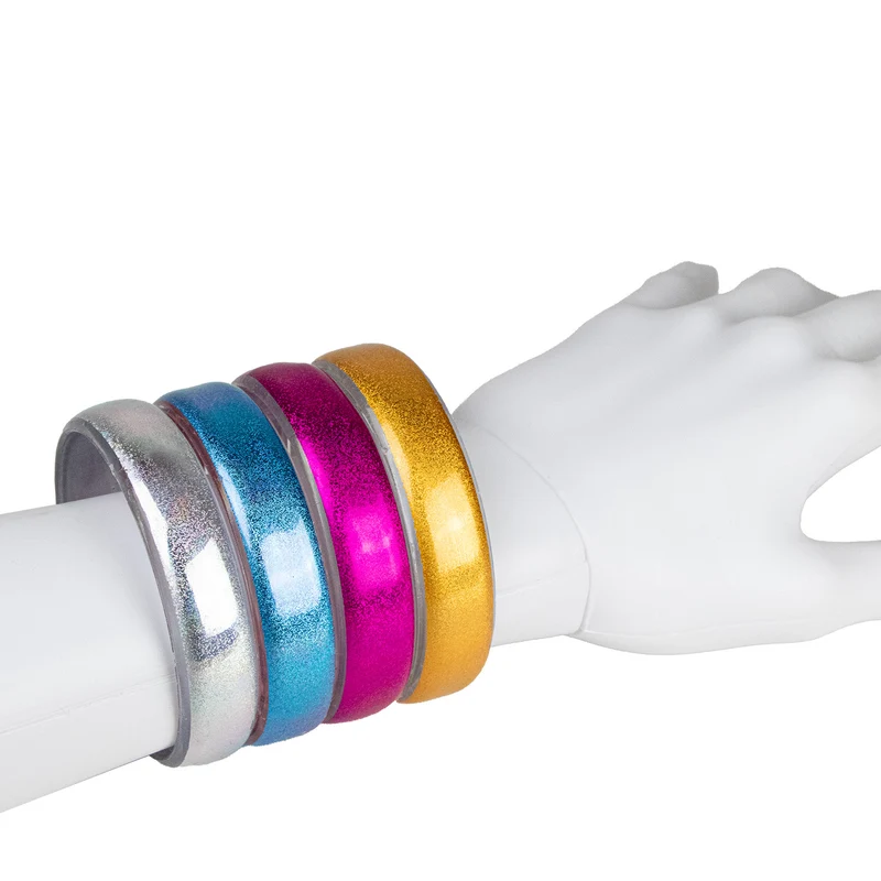 Regenbogen Metallic Retro Armreifen 4er-Set - 414012 | Mehrfarbig