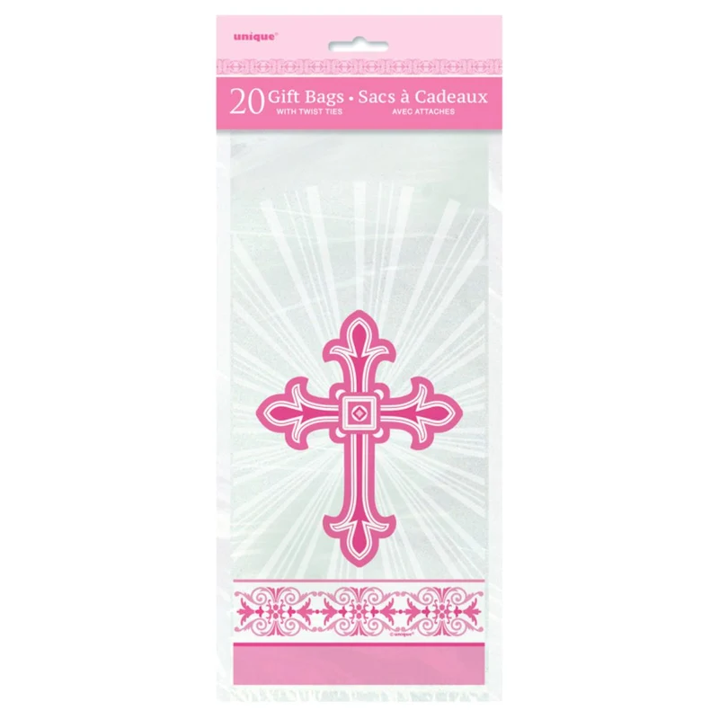 Geschenktüte Kreuz Pink 20Stk.
